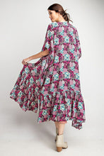 Load image into Gallery viewer, EASEL Rayon Challis Ruffle Bottom Maxi Open Kimono