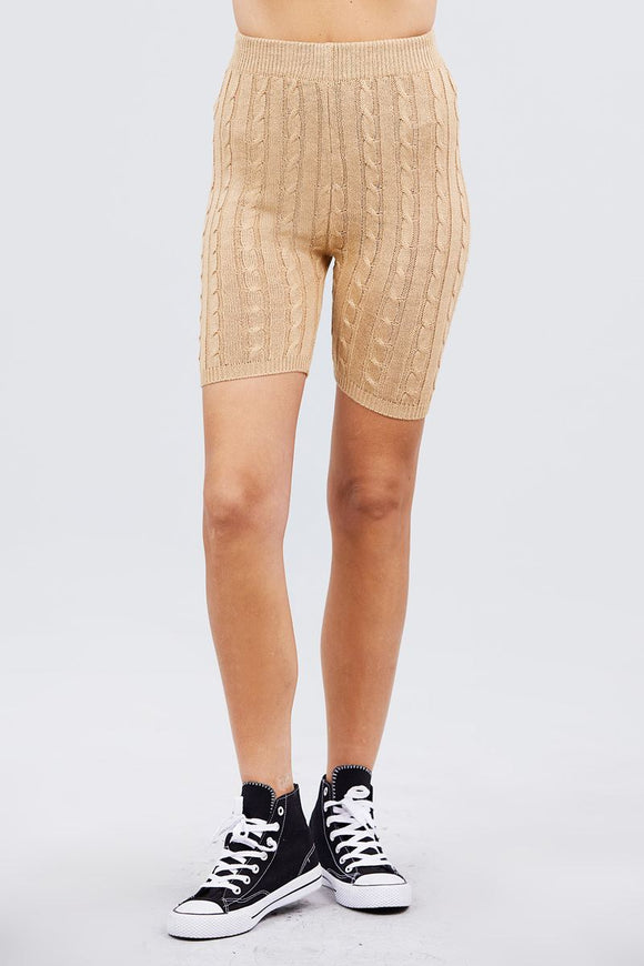 ACTIVE BASIC Twisted Effect Bermuda Length Sweater Shorts