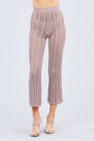 ACTIVE BASIC Flare Long Fishnet Sweater Pants