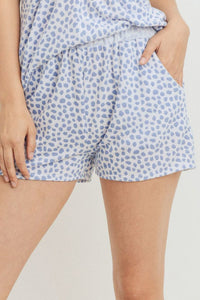 PAPER CRANE Leopard Printed Terry Short Pants