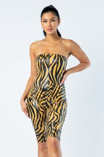 Load image into Gallery viewer, BELITA COLLECTION Zebra Print Tube Romper With Front O Ring Zipper Detail