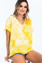 Load image into Gallery viewer, CY FASHION Tie-dye Top Featured In A V-neckline And Cuff Sort Sleeves