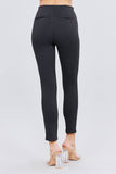 ACTIVE BASIC Waist Elastic Band Ponte Pants