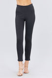 ACTIVE BASIC Waist Elastic Band Ponte Pants