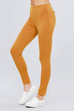 ACTIVE BASIC Waist Elastic Band Ponte Pants