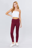 ACTIVE BASIC Waist Elastic Band Ponte Pants