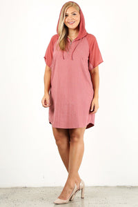 HAUTE FOX Plus Size Solid Dress With Zip-up Closure