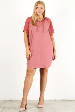 HAUTE FOX Plus Size Solid Dress With Zip-up Closure