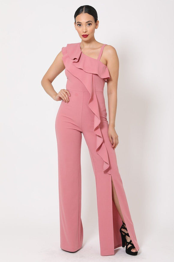 VALENTINE One Shoulder Ruffle Jumpsuit