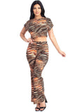 SYMPHONY Zebra Print Crop Top And Palazzo Pants Set