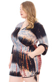 SYMPHONY Tie Dye Wrap Plussize Romper