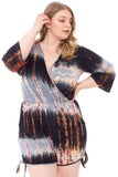 SYMPHONY Tie Dye Wrap Plussize Romper