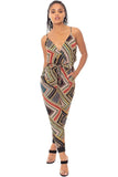 SYMPHONY Boarder Print Wrap Drawstring Waist Jumpsuit