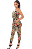 SYMPHONY Boarder Print Wrap Drawstring Waist Jumpsuit