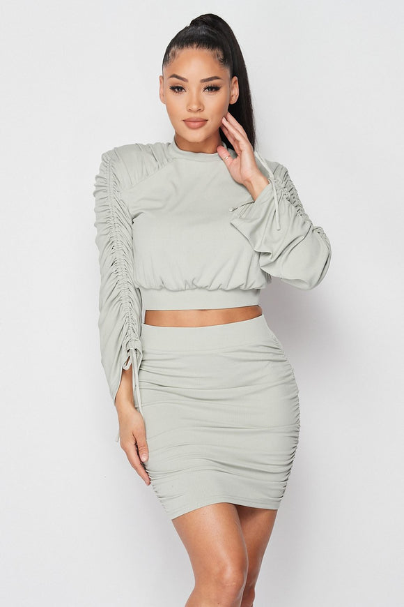 PRIVY Long Sleeve And Skirt Set