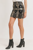 PAPER CRANE Sequence Pattern Mini Skirt