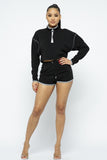 CAPSULLE Sporty Crop Top Sporty High-waist Shorts Set