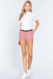 ACTIVE BASIC Twill Belted Short Pants