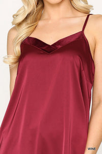 GIGIO Velvet Mixed Adjustable Strap Round Hem Camisole