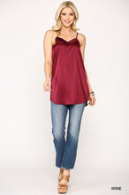 Load image into Gallery viewer, GIGIO Velvet Mixed Adjustable Strap Round Hem Camisole