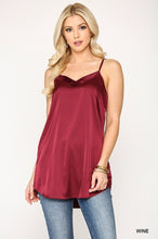 Load image into Gallery viewer, GIGIO Velvet Mixed Adjustable Strap Round Hem Camisole