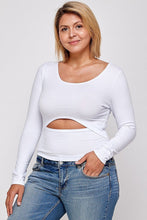 Load image into Gallery viewer, HAUTE FOX Solid Round Neck Top, With Long Sleeves, And Cut-out Detail