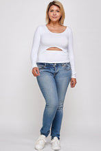 Load image into Gallery viewer, HAUTE FOX Solid Round Neck Top, With Long Sleeves, And Cut-out Detail