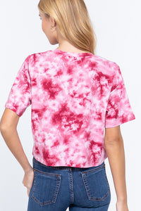 ACTIVE BASIC Tie-dye Cotton Jersey Crop Top