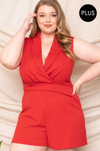 SYMPHONY Collared Neck Plus Size Romper