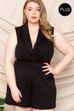 SYMPHONY Collared Neck Plus Size Romper