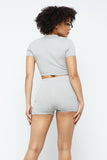 HERA COLLECTION Collar Crop Top + Shorts Set