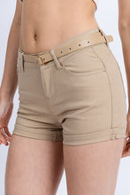 Load image into Gallery viewer, LOVE TREE High Rise 5 Pockets Roll Up Hem Shorts