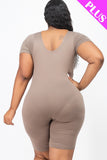 CAPELLA APPAREL Plus Size Short Sleeve Bodycon Romper