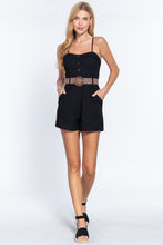 Load image into Gallery viewer, ACTIVE BASIC Sweetheart Neck Belted Romper