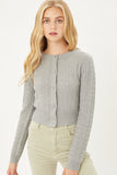 LOVE TREE Buttoned Cable Knit Cardigan Long Sleeve Sweater