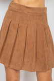 IRIS DESIGN A-line Corduroy Pleated Mini Skirt