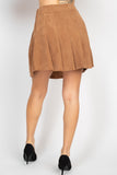 IRIS DESIGN A-line Corduroy Pleated Mini Skirt