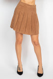 IRIS DESIGN A-line Corduroy Pleated Mini Skirt