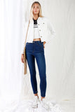 TASHA Dark Blue High-waisted With Rips Skinny Denim Jeans