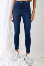 Load image into Gallery viewer, TASHA APPAREL Dark Blue High-waisted With Rips Skinny Denim Jeans