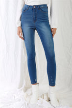 Load image into Gallery viewer, TASHA APPAREL Mid Blue High-waisted With Rips Skinny Denim Jeans