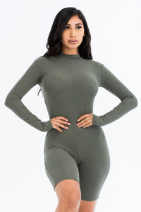 CAPELLA APPAREL Ribbed Knit Romper