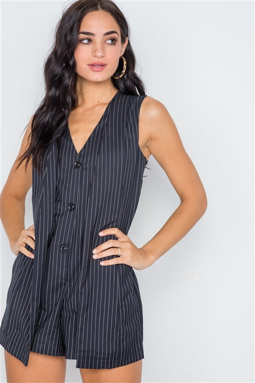 TASHA APPAREL Button Down Sleeveless Romper