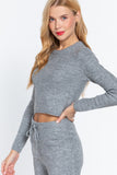 ACTIVE BASIC Long Slv Crew Neck Sweater Top