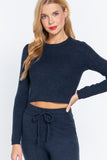 ACTIVE BASIC Long Slv Crew Neck Sweater Top