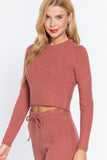 ACTIVE BASIC Long Slv Crew Neck Sweater Top