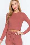 ACTIVE BASIC Long Slv Crew Neck Sweater Top