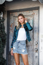 Load image into Gallery viewer, Medium Blue Denim High-waist Distressed Effect Asymmetrical Trim Raw Hem Detail Mini Skirt