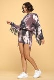 WIN WIN APPAREL Casual Tie Die Print Top And Shorts Set