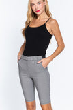 ACTIVE BASIC Jacquard Bengaline Bermuda Pants